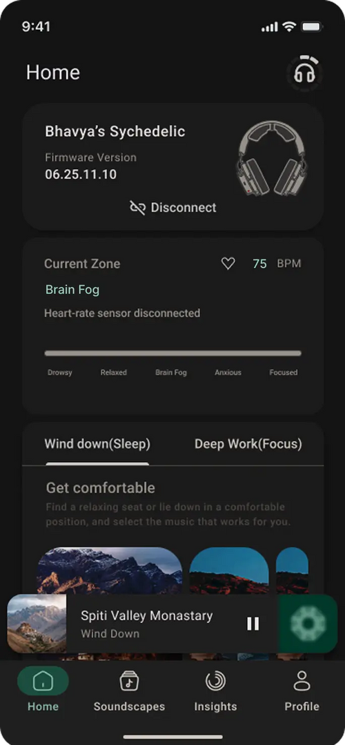 Home screen