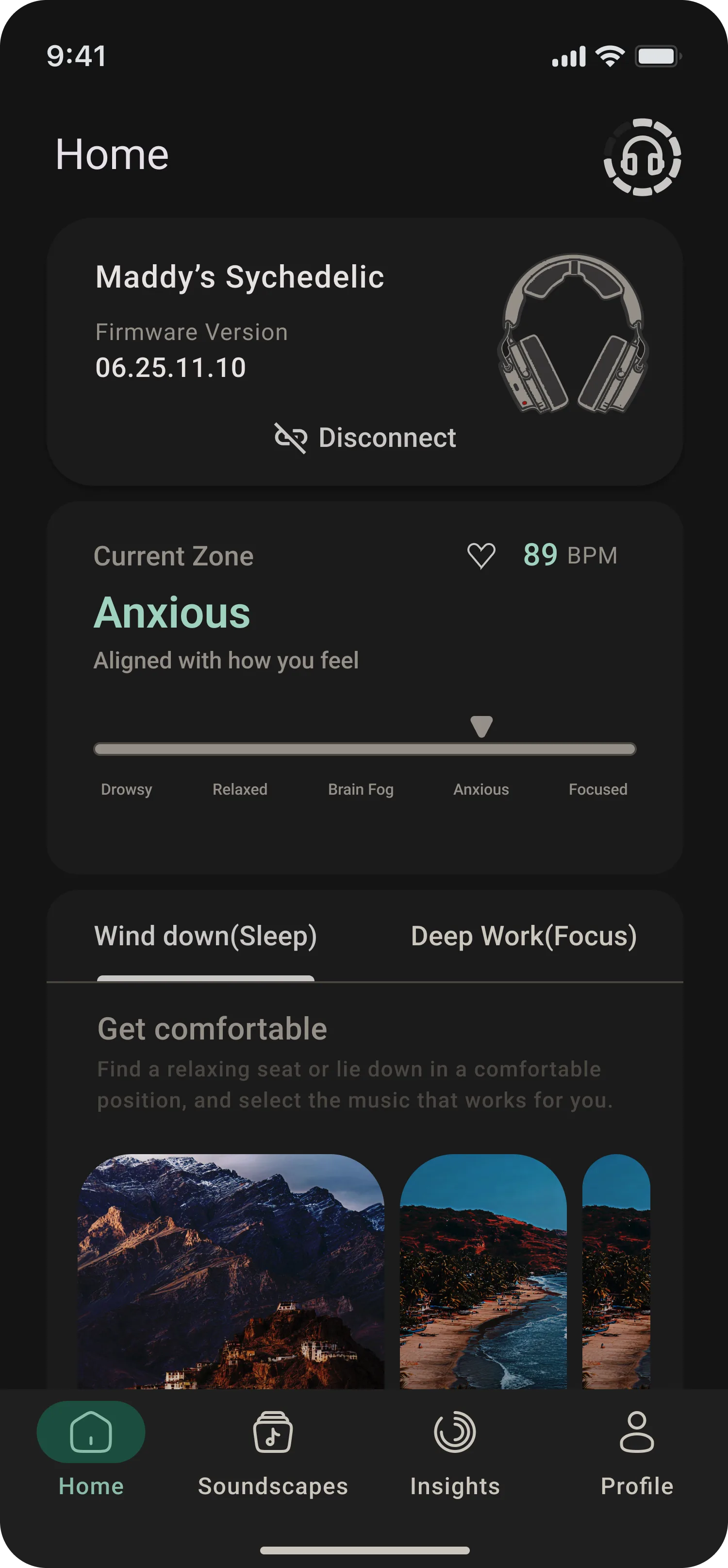 Sychedelic companion app screen