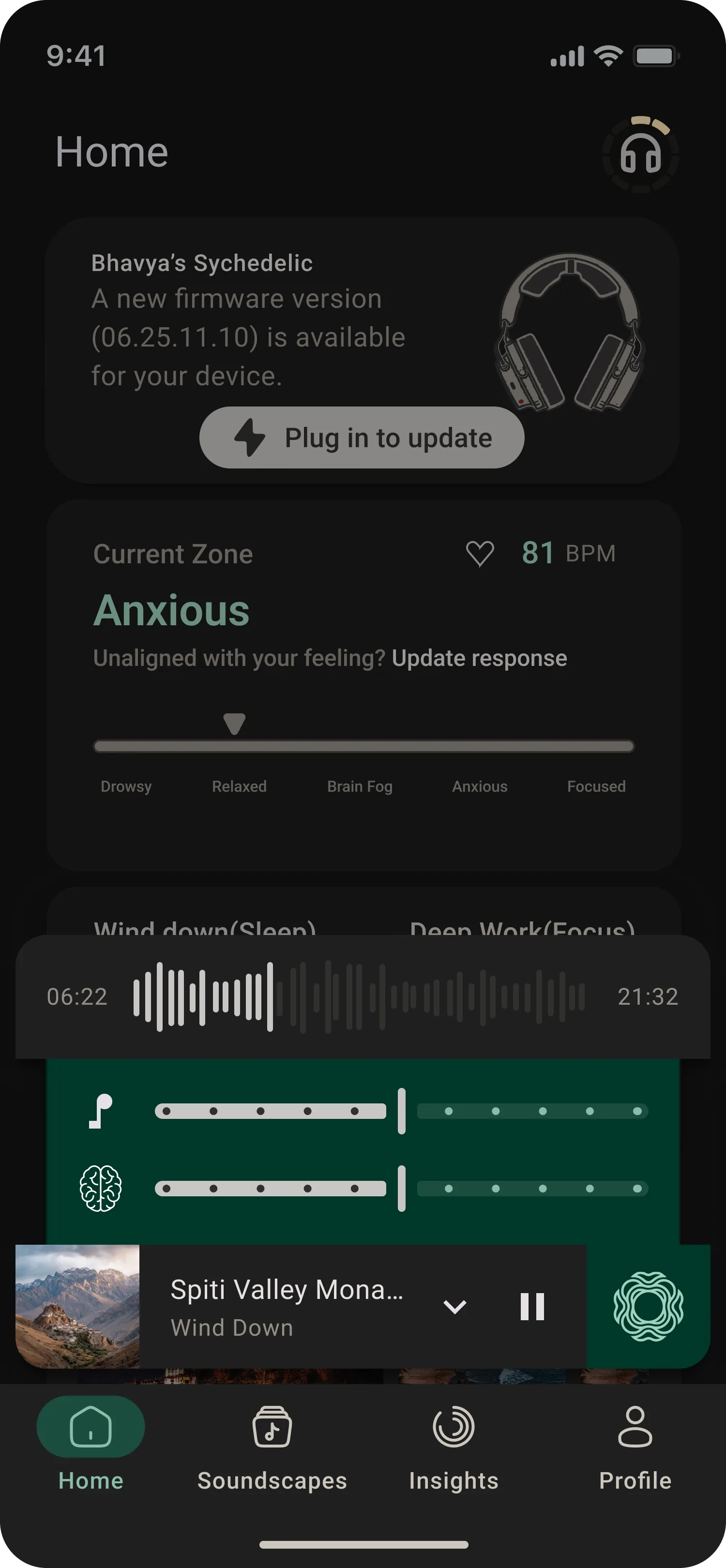 Sychedelic companion app screen